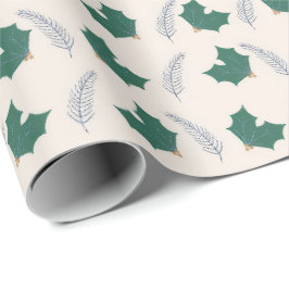 Christmas Holly gift wrap ラッピングペーパー