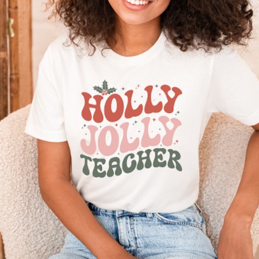 Christmas Holly Jolly Teacher Tシャツ