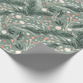 Christmas Holly Pattern ラッピングペーパー (角)