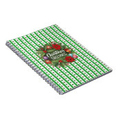 Christmas Holly Pattern with wreath ノートブック (右側)