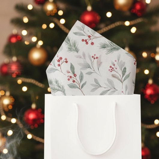 Christmas Holly Tissue Paper-Elegant Holiday 薄葉紙