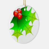 Christmas Holly Transparent Background セラミックオーナメント (右)