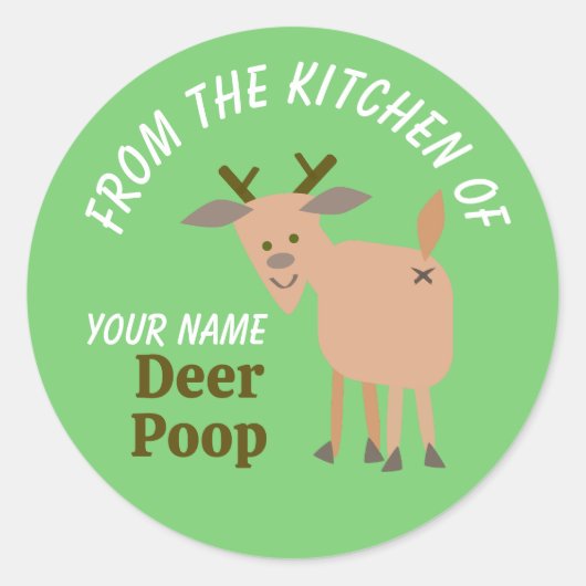 Christmas Homemade Food Gifts Funny Deer Poop ラウンドシール (正面)