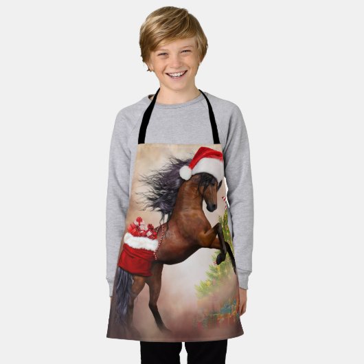 Christmas Horse エプロン (着用した状態)