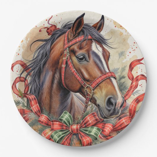 Christmas Horse ペーパープレート (正面)