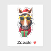 Christmas Horse Back Riding Santa Xmas Women Girls シール (シート)