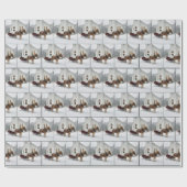 Christmas Horse-Drawn Sleigh Waiting By a Chapel ラッピングペーパー (フラット)