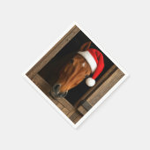 Christmas Horse In Stable Window スタンダードカクテルナプキン (角)