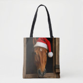 Christmas Horse In Stable Window トートバッグ (正面)