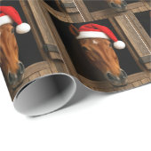 Christmas Horse In Stable Window ラッピングペーパー (ロールコーナー)