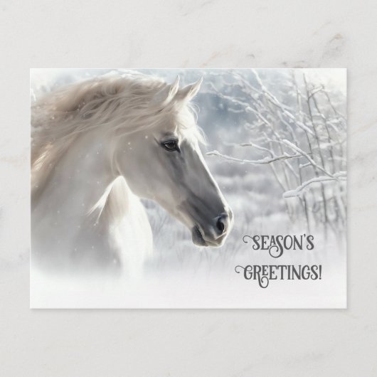 Christmas Horse Seasons Greetings  シーズンポストカード (正面)