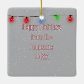 Christmas Horse With a Wreath on a Fence セラミックオーナメント (裏面)