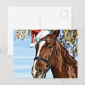 Christmas horse with hat ポストカード (正面/裏面)