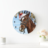 Christmas horse with hat ラージ壁時計 (ホーム)
