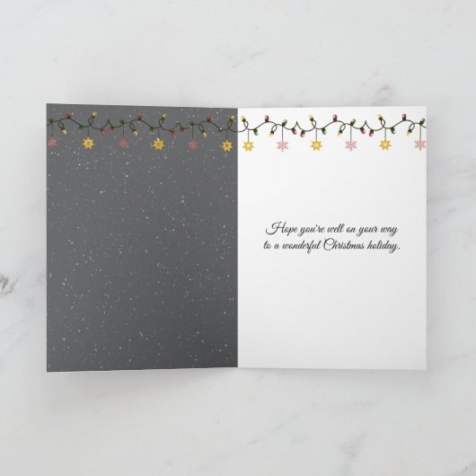 Christmas Horses Running Through a Snowy Forest カード (内部)