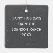 Christmas Horses Running Through a Snowy Forest セラミックオーナメント (裏面)