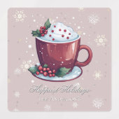 Christmas Hot Chocolate | Blush Pink Baking ラベル (デザイン1)