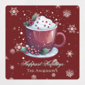 Christmas Hot Chocolate Personalized Red Baking ラベル (デザイン2)