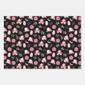 Christmas Hot Cocoa and Pink Poinsettias ラッピングペーパーシート (正面3)