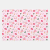 Christmas Hot Cocoa and Pink Poinsettias ラッピングペーパーシート (正面2)