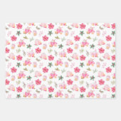 Christmas Hot Cocoa and Pink Poinsettias ラッピングペーパーシート (正面)