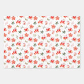 Christmas Hot Cocoa and Red Poinsettias ラッピングペーパーシート (正面)
