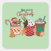 Christmas Hot Cocoa & Coffee Sticker  スクエアシール (正面)