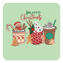 Christmas Hot Cocoa & Coffee Sticker 