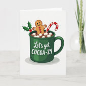 Christmas Hot Cocoa Gingerbread Candy Cane Card カード (正面)