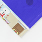 Christmas House Pattern - Blue Background  フリースブランケット (角)