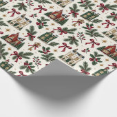 Christmas House Pattern Wrapping Paper ラッピングペーパー (角)
