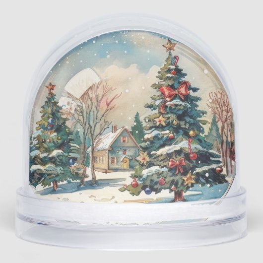 Christmas House Winterscape Snow Trees (正面)