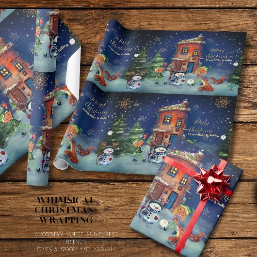 Christmas House & Woodland Friends Wrapping Paper ラッピングペーパー