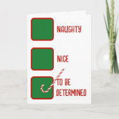 Christmas Humor Naughty Or Nice Check Boxes  カード (正面)