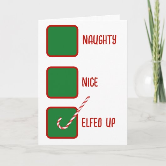 Christmas Humor Naughty Or Nice Check Boxes  カード (正面)