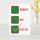 Christmas Humor Naughty Or Nice Check Boxes  カード (黄色い花)