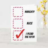 Christmas Humor Naughty Or Nice Check Boxes  カード (黄色い花)
