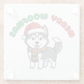Christmas Husky Coaster: Merry Woofmas ガラスコースター (裏面)