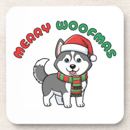 Christmas Husky Coaster: Merry Woofmas コースター