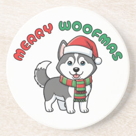Christmas Husky Coaster: Merry Woofmas コースター