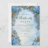 Christmas Hydrangea Pine Cones 招待状 (正面)