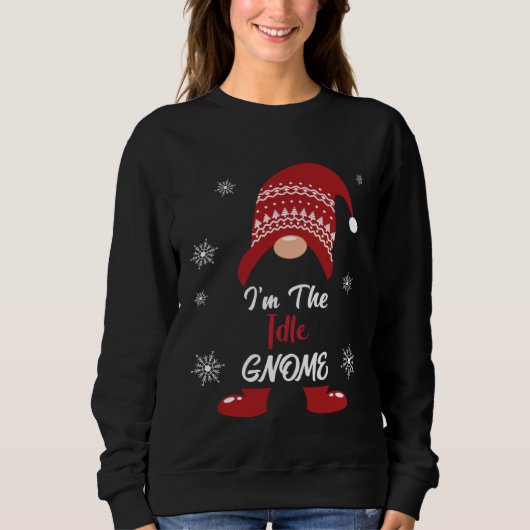Christmas I am the Idle Gnome Xmas Men Women スウェットシャツ (正面)