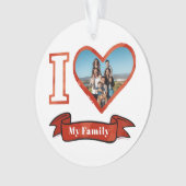 Christmas I Love My Family パーソナライズされた Photo オーナメント (正面)