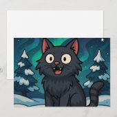 Christmas Icelandic Yule Cat  サンキューカード (正面/裏面)