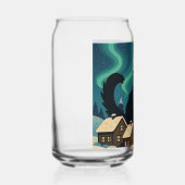 Christmas Icelandic Yule Cat with Northern Lights ガラス缶 (左)