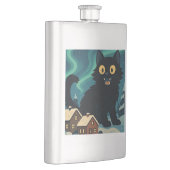 Christmas Icelandic Yule Cat with Northern Lights フラスク (右)