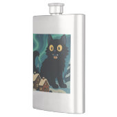 Christmas Icelandic Yule Cat with Northern Lights フラスク (左)
