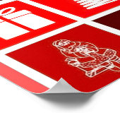 Christmas Icon Red Squares Holiday Art Classic ポスター (角)