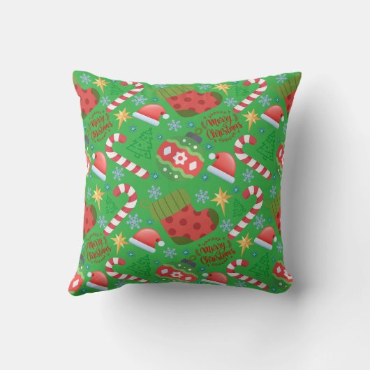 Christmas Icons Design with Trees クッション (裏面)