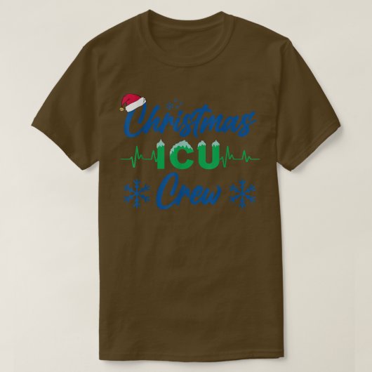 Christmas ICU Crew, Present, Candy, Nurse, Medical Tシャツ (デザイン正面)